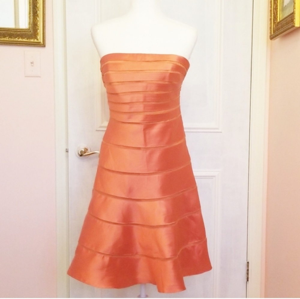 CHETTA B silk coral band dress